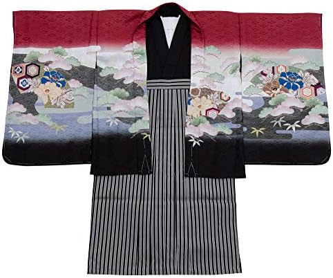 七五三 着物 男の子 五歳 人気海外一番 13点フルセット 3510 1 ブルー 鷹 水色 羽織袴セット