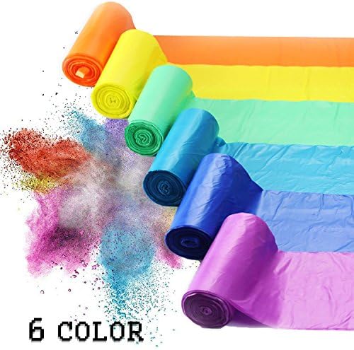 180Pcs Garbage Bag, 4 Gallon Colored Trash Bags Durable Disposable Trash Wastebasket Bags Can Liners For Office, Home Waste Bin, Bathroom, Kitchen ( 30 Bags x 6 Rolls )