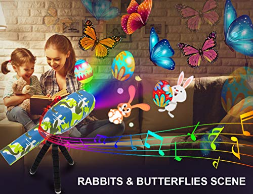 weird tails Projector Flashlight Baby Toys Animal Dinosaurs Toy Slides Sleep Preschool Toys with 8 Patterns Light Show Musical and Educational Toy for Kids Boys and Girls