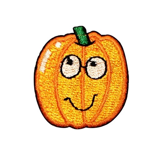 ID 0790A Happy Pumpkin Patch Jack O Lantern Embroidered Iron On Applique