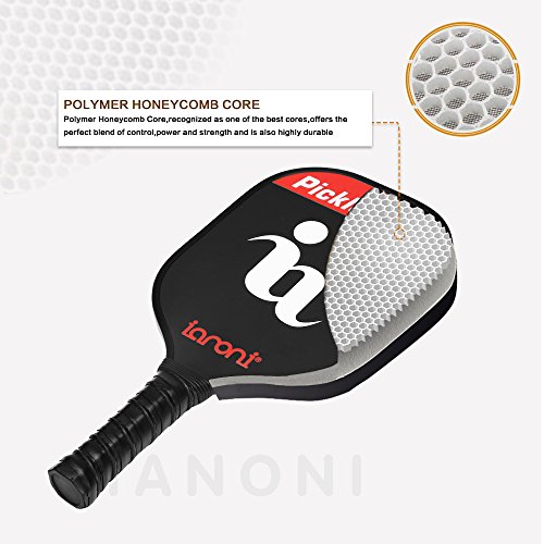 ianoni Graphite Composite Pickleball Paddle Pickleball Racket with Graphite Face & Polymer Honeycomb Core,Balanced Weight,Low Profile Edge,Meets USAPA Specifications
