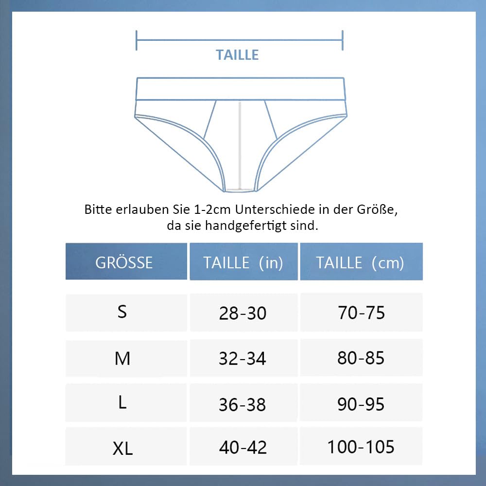 PHOLEEY Herren Modal Mikrofaser Unterwäsche Slips Low Rise Unterstützung Brief Elastischer Bund Slips Unterhose 4er Pack,M 7