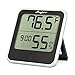 Anypro Humidity Monitor Hygrometer Thermometer Temperature Humidity Gauge 2-in-1 Digital Weather Station With Humidity Meter Temperature Gauge, Time Display and Built-in Clock, Wireless for House
