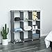 SONGMICS 9-Cube DIY Storage Shelves, Open Bookshelf, Closet Organizer Rack, Non-Woven Fabric Cabinet, Gray ULSN45GY