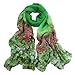 Suppion 1pc Women's Floral Print Long Scarf Shawl Wrap Pashmina (Flower Green)