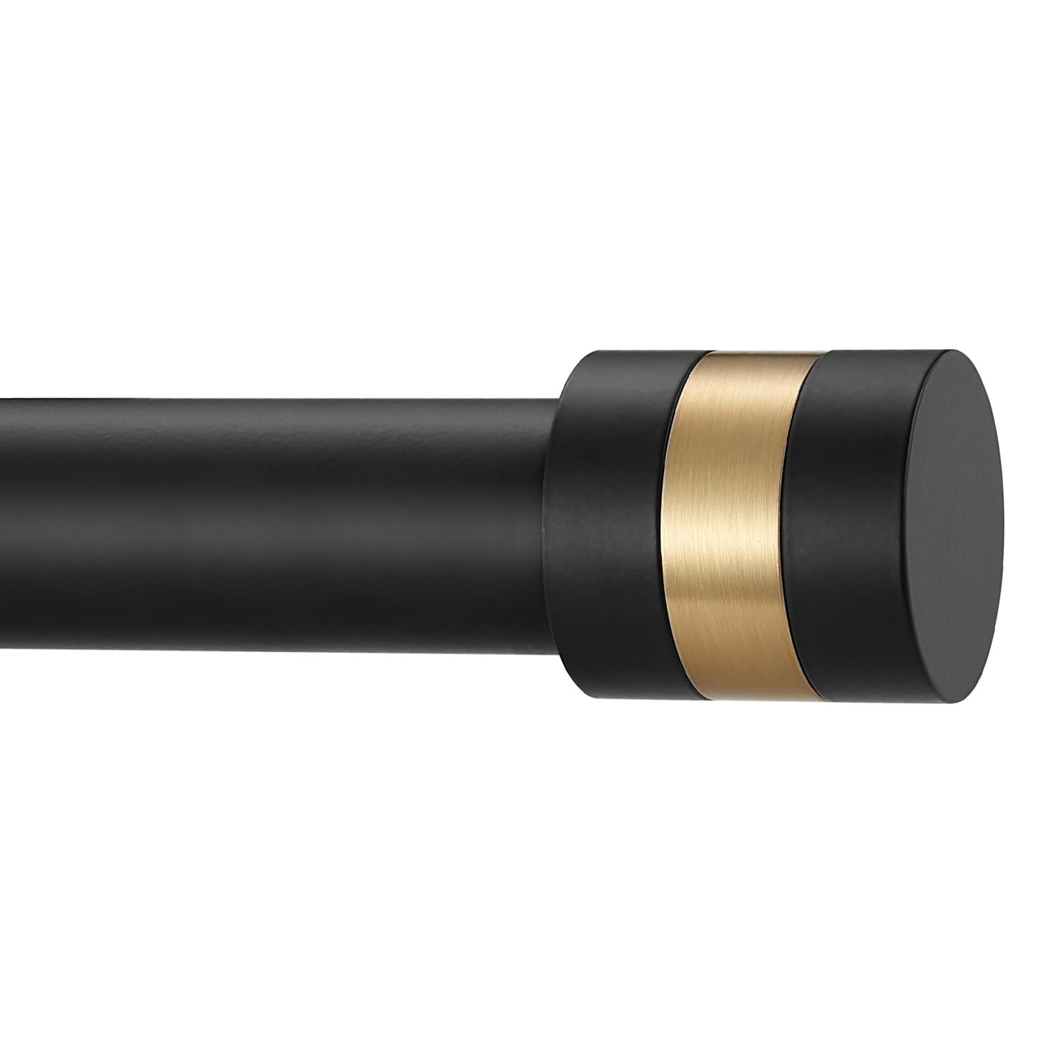 Photo 1 of 1Inch Diameter Single Curtain Rods with Decorative Finials 36-72inch, Matte Black