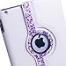 Eco-Fused 360 Rotating Faux Leather Bling Case for Apple iPad 4, 3, 2 / Bling Stylus Pen/Long Stylus Pen/Microfiber Cleaning Cloth/Cute Rhinestone Cover Perfect for Girls (Purple)
