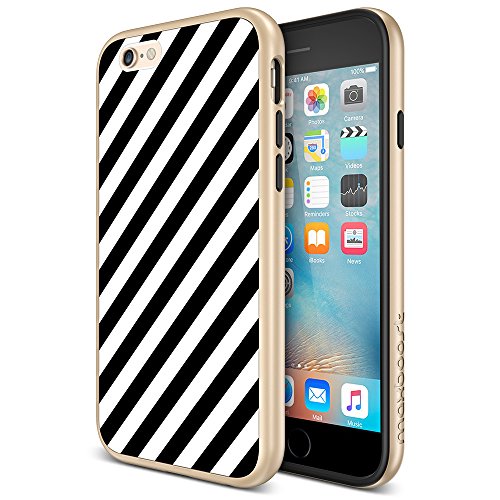 iPhone 6 / iPhone 6s Case, Maxboost [Vibrance Designer Series] Modern Slim Geometric Fit [Angular Rain] Smooth Surface with Gold Frame Excellent Grip Protective PC Cover for iPhone 6/6s