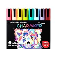 Pastel Liquid Chalk Markers (8-Pack) Erasable, Chisel Tip Pens for Writing, Drawing, Art, Crafts | Chalkboard, Bistro Board, Classroom | Kid and Adult Friendly | Non-Toxic