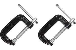ZEROMALL 2 Inch C-Clamp Set, Heavy Duty Steel C Clamp Industrial Strength C Clamps for Woodworking, Welding, and Building (2Pcs)