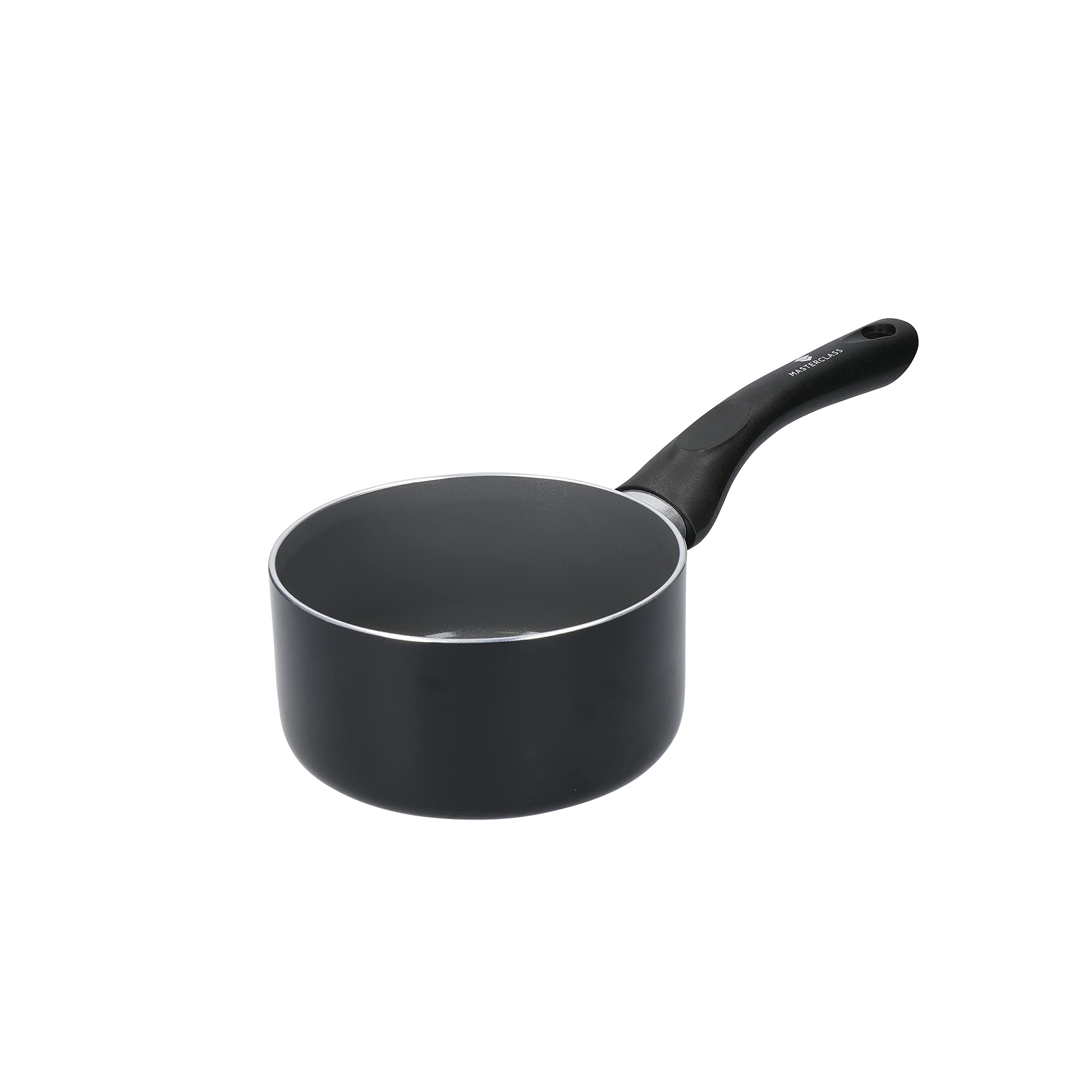 MasterClass Can-to-Pan Ceramic Eco Non-Stick Milk Pan with PTFE, PFOA and BPA Free Non Stick, Made from 1 % Recycled Aluminium, 14 cm, Black