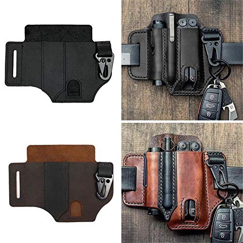 Multitool Leather Sheath EDC Pocket Organizer, Genuine Leather Edc Belt