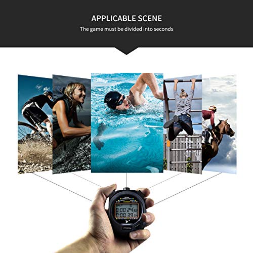 LEAP Stopwatch Professional Timer 3 RAW 30 Lap Memory with Digital Extra Large Screen for Stopwatches Sports Game Timer Count up Down Water Resistant - Thumbnail 3