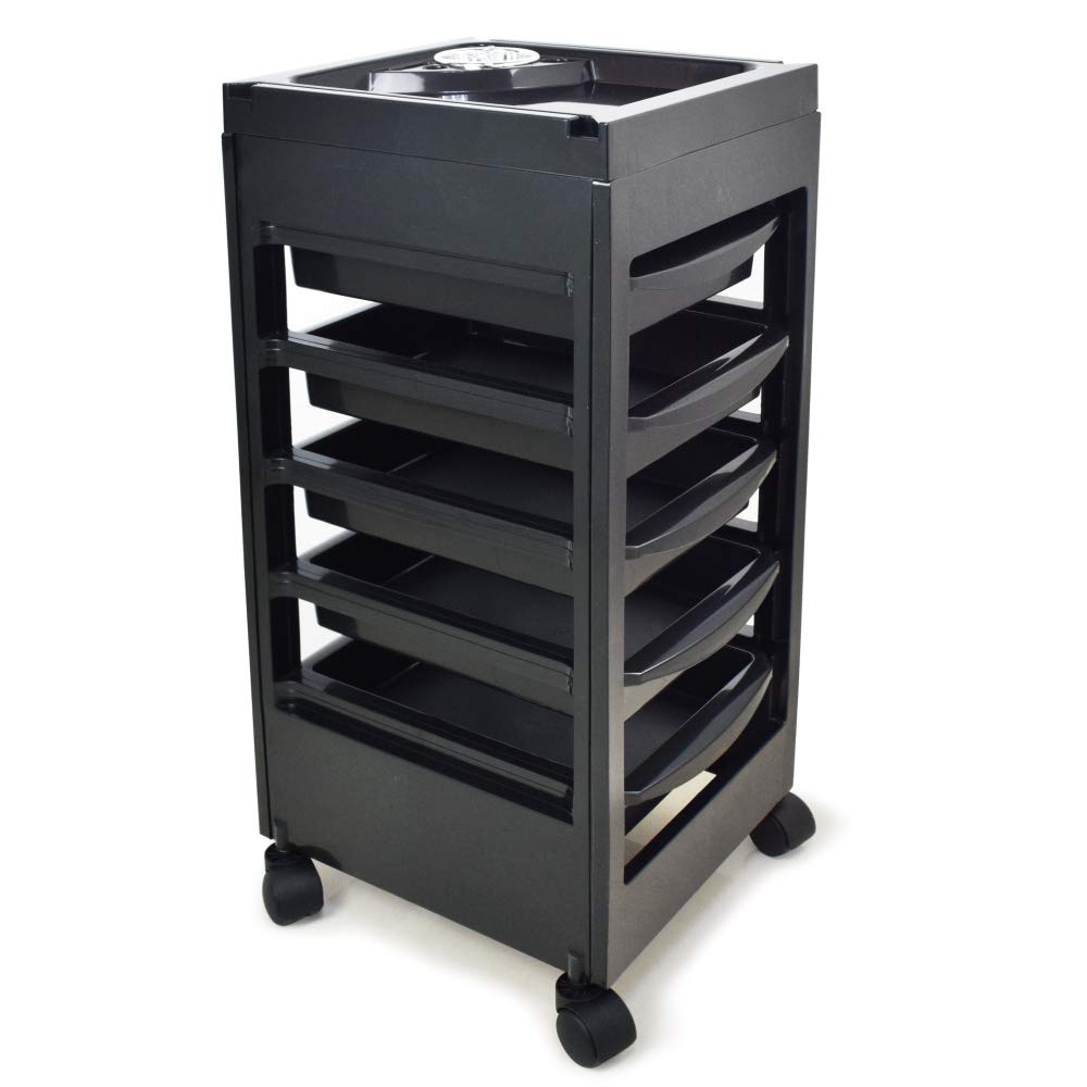Salon SPA Beauty Hairdressing Rolling Trolley Cart with 5 Drawers Storage Cart: Beauty