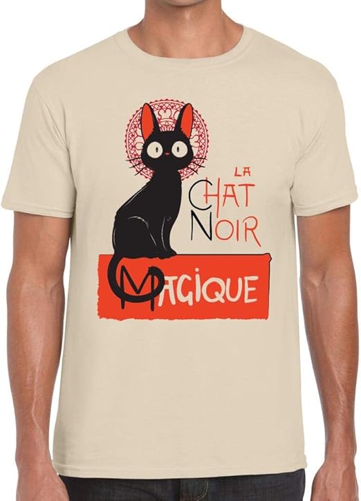Funky Ne Ltd La Chat Noir Magique Jiji The Magic Cat Kikis Delivery Service Tshirt 100 Cotton Small To Xxl Natural Great Gift Idea