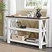 FurniChoi Console Table, Farmhouse Sofa Table for Living Room, Hallway Entryway Table with Storage Shelf, White and Brown