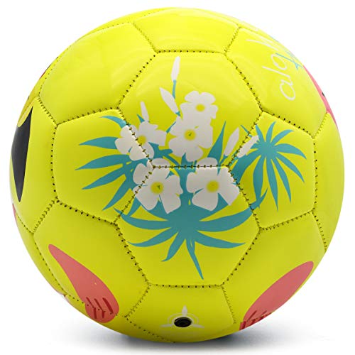 PP PICADOR Toddler Soft Soccer Ball Cute Cartoon Toy Gift with Pump Kits Kids Ball for Children's Day, Boys, Girls, Kindergarten (Yellow Flamingo, Size 1)