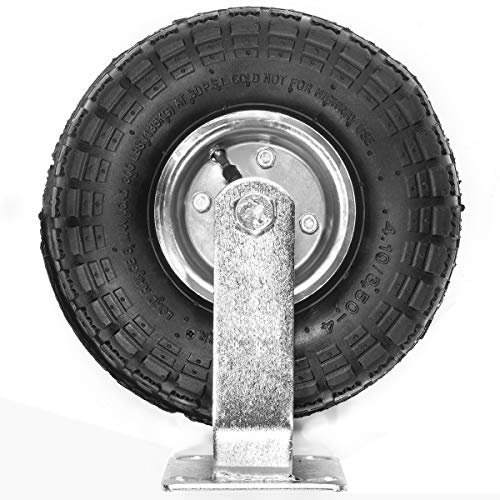 XtremepowerUS 10" Pneumatic Tire Air 2 Rigid & 2 Swivel Heavy Duty