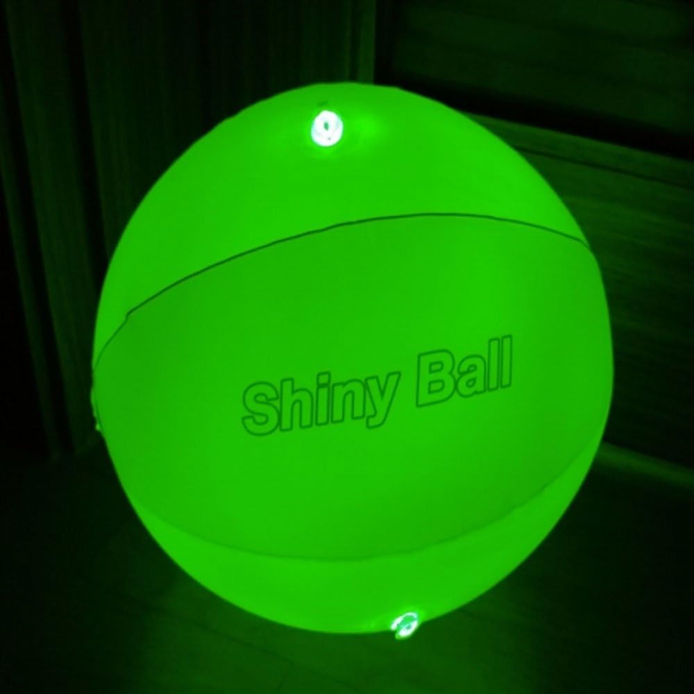KOODS Glow Party Supplies, Glow in the Dark Light Up Beach Balls, Light Up Toys, Light Up Party Favors (GREEN COLOR NEON BEACH BALLS)