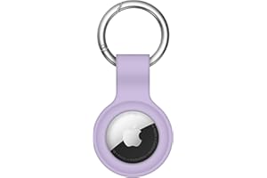 Linsaner Compatible with AirTag Case Keychain Air Tag Holder Silicone AirTags Key Ring Cases Tags Chain Apple AirTag GPS Item Finders Accessories, Lilac