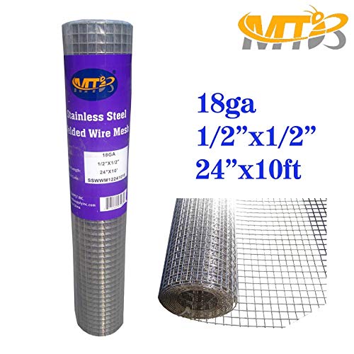 Mtb Ss304 Stainless Steel Welded Wire Mesh 24 Inches X 10 Feet 1 2 Inch X 1 2 Inch Mesh 18ga 1 2mm Pricepulse