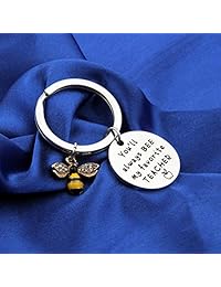 HOLLP llavero para profesor, regalo que siempre abres mi favorito para profesor, joyería de abeja, regalo para maestro, apreciación, recuerdo de fin de año