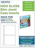 Neato High Gloss CD DVD Slim Jewel Case Inserts - 25 Sheets 50 Total Inserts - CIP-192413 - Online Design Access Code Included