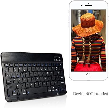 BoxWave Keyboard Compatible with Apple iPhone 8 Plus - SlimKeys Bluetooth Keyboard, Portable Keyboard with Integrated Commands for Apple iPhone 8 Plus - Jet Black