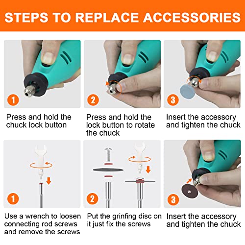 STANEW Rotary Tool Kit with Flex Shaft - 102pcs Accessories Variable Speed 130W Electric Drill Set for Grinding Engraving Crafting Projects and DIY Creations