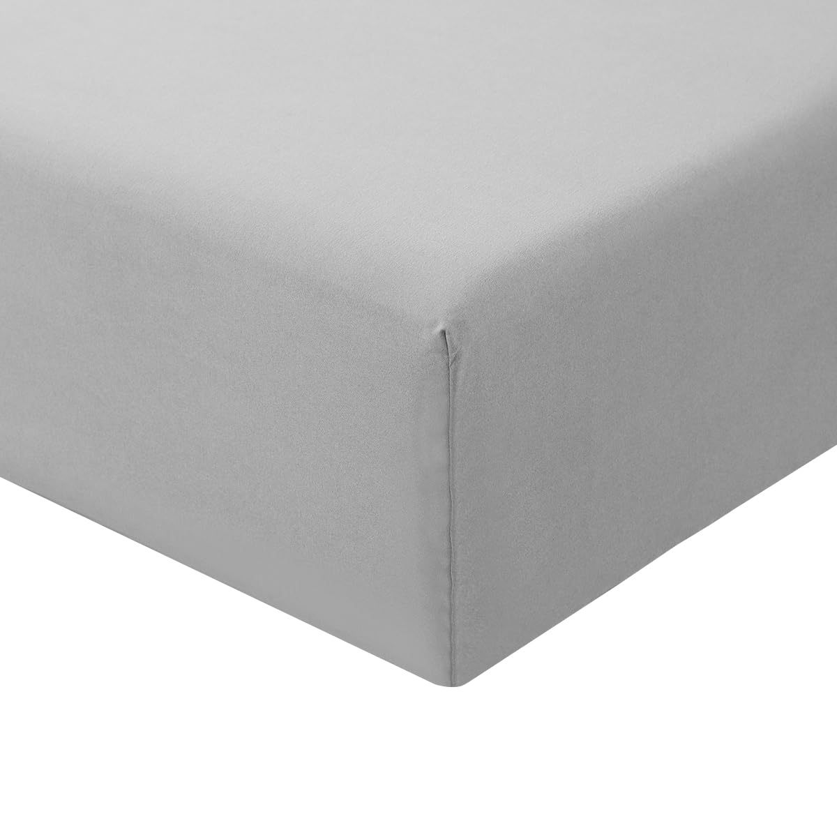 RUIKASI Single Fitted Sheet Deep - Light Grey Bottom Sheet for Single Size Bed with 40cm 16 Inches Extra Deep Sided Pocket, Soft Microfiber Bedsheet Ultra Deep Fit with Mattress