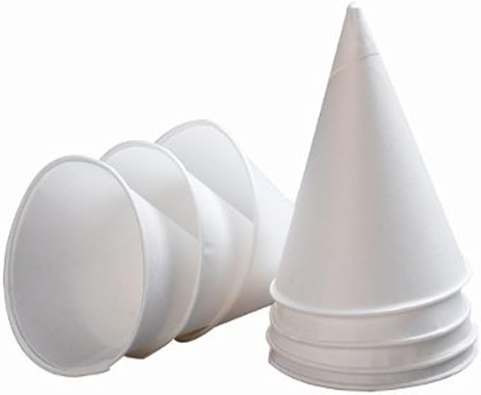 Water Cones 4oz Disposable Individual Roll Rim Paper Cones Cups for