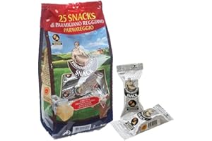 Parmigiano Reggiano PDO 25 snack cheese vacuum packaged each 0.7 oz. (20 gr.) for a total of 18 oz. (500 gr.)