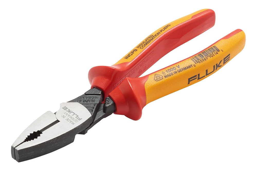 Fluke Insulated Lineman Combination Plier, 8 in, 200 mm, 1,000 V