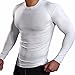 FITTOO Men's Compression Shirt Long Sleeve T-Shirt Dry Top White(M)