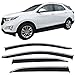 Window Visor Fits 2018 UP Chevy Equinox | Injection W Chrome Trim PC Window Visor Rain Guard Shade by IKON MOTORSPORTS