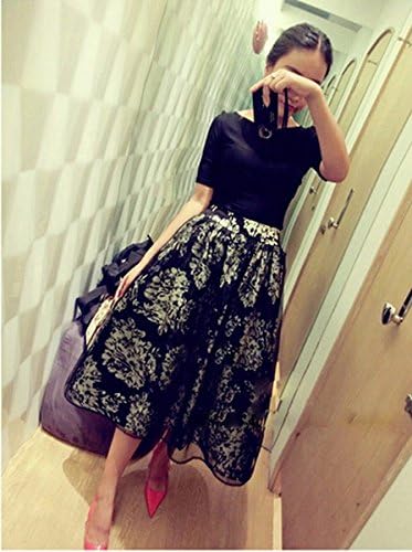 Fifishow Maxi Dress Hemline Organza Ball gown Skirt white S