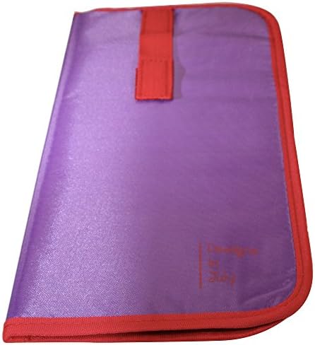 Hair Straightener Heat-Resistant Travel Case. Portable Flat Iron Protector In Stylish Cute Colors. Curling Iron Storage. Purple with Red Trim