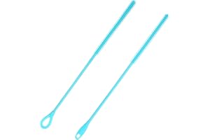 2pcs Extra Long Silicone Straw Brush, 8mm Reusable Straw Cleaner 2 Styles Flexible Crevice Cleaning Brush for Metal Glass Smo
