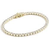 SHASHI Women's Medium Tennis Bracelet, Gold, One Size