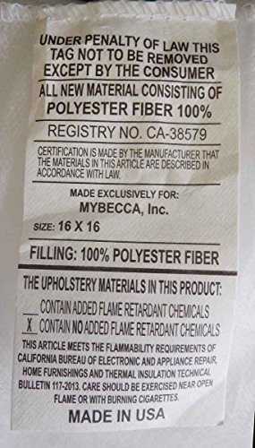 Mybecca PILE OF 4-16L x 16W Inches Pillow Insert Hypoallergenic Premium Square Sham Stuffer in Polyester Form Cover, MADE IN USA