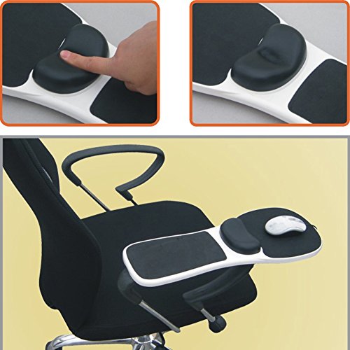 Get Ozzptuu ABS Plastic Computer Chair Arm Rest Mouse Pad Mat Home Office Armrest Wrist Support