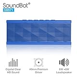 SoundBot SB571 Bluetooth Wireless Speaker for 12 hrs Music Streaming & Hands-Free Calling w/ 6W + 6W 40mm Driver Speakerphone, Built-in Mic, 3.5mm Audio Port, Rechargeable Battery for Indoor & Outdoor Use