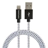 [ MFi Certified ] CableCreation 4 Feet Lightning to USB Charge Sync Cable for iPhone 11 / X / 8/8 Plus/ 7/7 Plus / 6 / 6S Plus / 5 / iPad Air/Air 2, Metal Plug & Cotton Jacket 1.2m Black & White