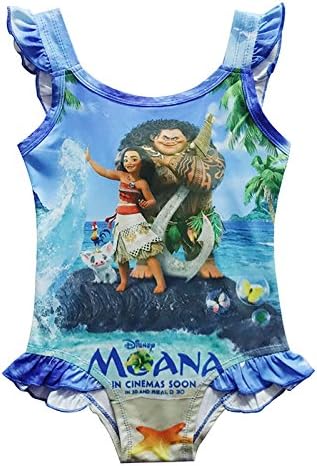 Wengift Moana &amp; Maui One Piece Summer Swimwear Girls Princess Swimsuit for 3-7Y