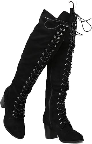 over the knee boots lace up front