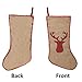 Meriwoods Burlap Chirstmas Stockings, 18 Inches 3 Pack Rustic Farmhouse Xmas Stockings, Holiday Decorations for Family Home with Embroidered Plaid