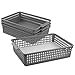 Doryh 6 Packs Plastic Storage Basket for Files, Letter, A4 Paper, Grey Office Kitchen Organizer Basket Tray
