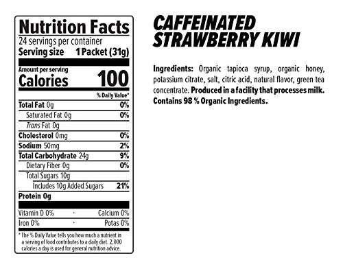 HONEY STINGER ORGANIC ENERGY GELS (BOX OF 24) – STRAWBERRY KIWI (CAFFEINATED) – STRAWBERRY KIWI (CAFFEINATED)
