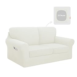 Easy-Going 5 Pieces Stretch Loveseat Cover Washable