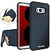 Galaxy S8 Plus Case, Galaxy S8+ Case, OEAGO [Card Slot] [Brushed Texture] Heavy Duty Hybrid Dual Layer Wallet Case Cover Shell with Kickstand for Samsung Galaxy S8+ / Galaxy S8 Plus - Navy Blue